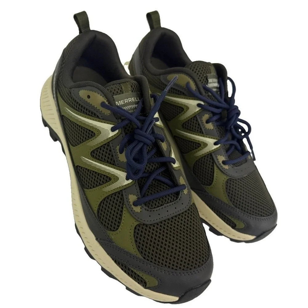 Merrell Men's Tempo EXP Low Waterproof Hiking Shoes - Olive Size 10.5 New